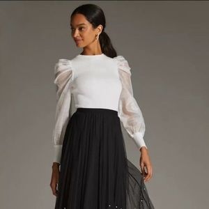Dolan white puff sleeve top - Size S
